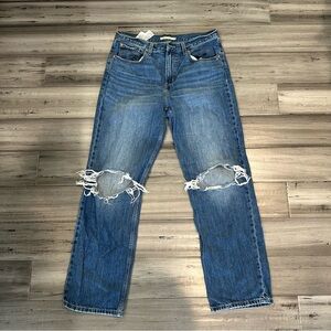 Levi's Classic Men’s Low Pro Straight Blue Denim Jeans Size 30x30 Distressed